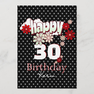 Invitación Fiesta de cumpleaños vibrante con edad y nombre pe