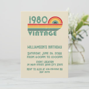 Invitación Fiesta de cumpleaños vintage personalizada