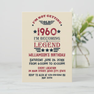 Invitación Fiesta de cumpleaños vintage personalizada