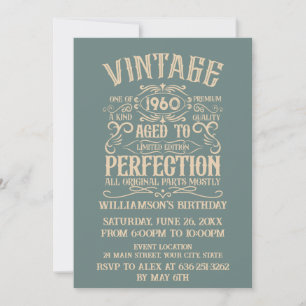 Invitación Fiesta de cumpleaños vintage personalizada