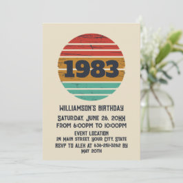 Invitación Fiesta de cumpleaños vintage personalizada