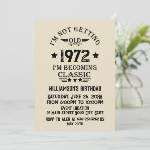 Invitación Fiesta de cumpleaños vintage personalizada