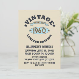 Invitación Fiesta de cumpleaños vintage personalizada