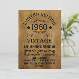 Invitación Fiesta de cumpleaños vintage personalizada