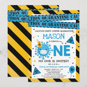 Invitación Fiesta de cumpleaños virtual 1 Cuarentena primer c
