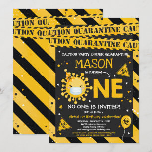 Invitación Fiesta de cumpleaños virtual 1 Cuarentena primer c