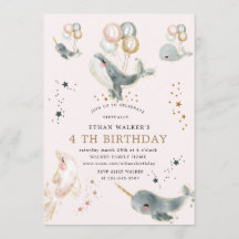 fiesta de cumpleaños virtual de ballenas mágicas y