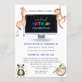 Invitación Fiesta de cumpleaños virtual de Jungle Forest Frie