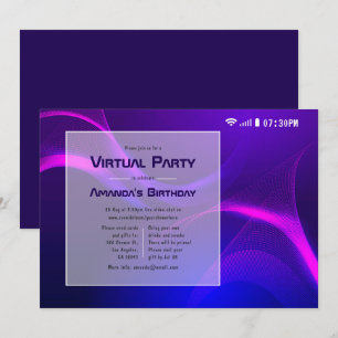 Invitación Fiesta de Cumpleaños Virtual Futurista
