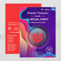 Fiesta de cumpleaños virtual geométrica futurista