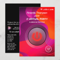 Fiesta de cumpleaños virtual geométrica futurista