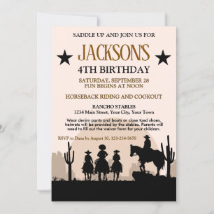 Invitación Fiesta de Cumpleaños Western