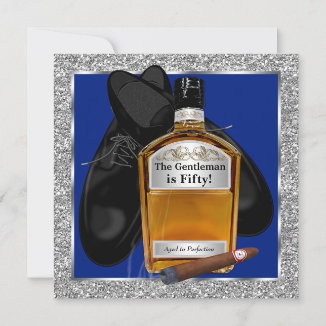 Invitación Fiesta de Cumpleaños Whiskey de Mans (Anverso)