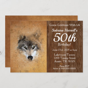 Invitación Fiesta de cumpleaños Wolf 50