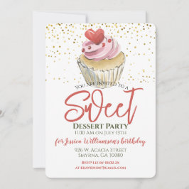 Invitación Fiesta de Cupcake de Postre