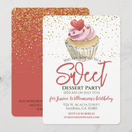 Invitación Fiesta de Cupcake de Postre