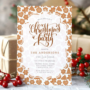Invitación Fiesta de Cute Gingerbread Man Cookies Navidades