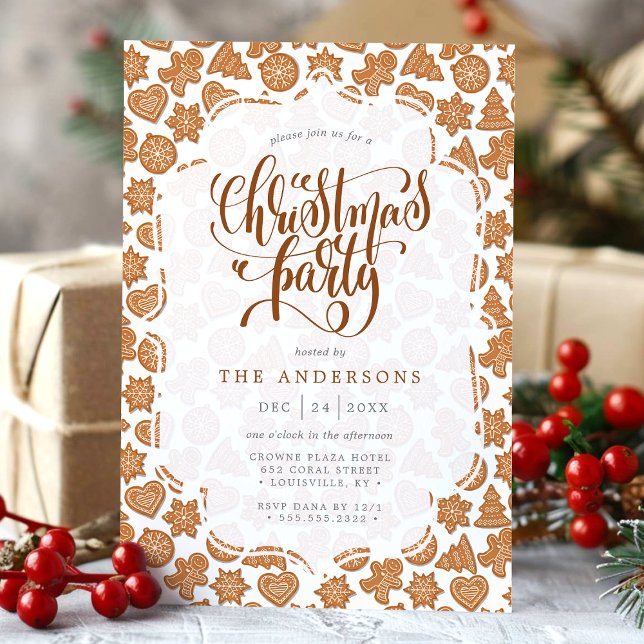 Invitación Fiesta de Cute Gingerbread Man Cookies Navidades (Subido por el creador)