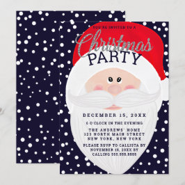Invitación Fiesta de Cute Santa Claus Watercolor Navidades
