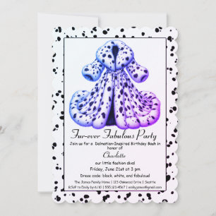 Invitación Fiesta de dálmatas inspirada en Cruella – Cumpleañ