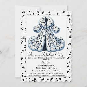 Invitación Fiesta de dálmatas inspirada en Cruella – Cumpleañ