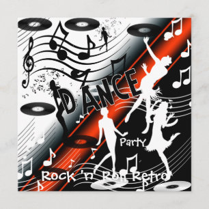 Invitación Fiesta de danza de rock 'n' Roll Retro de invitaci