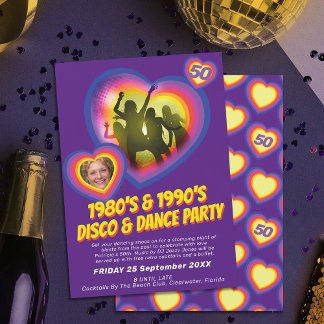 Invitación Fiesta de danza del corazón bailarines de 80's cum