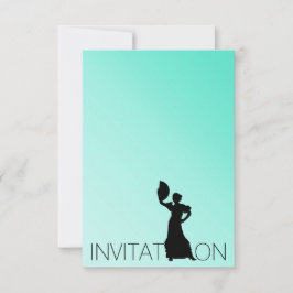 Invitación Fiesta de danza latina Flamenco Mint Blue Ombre