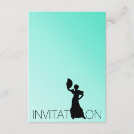 Invitación Fiesta de danza latina Flamenco Mint Blue Ombre