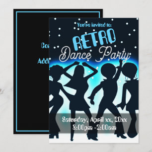 Invitación Fiesta de danza retro Verde azulado