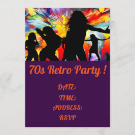 Invitación fiesta de danza temática retro de los años 70