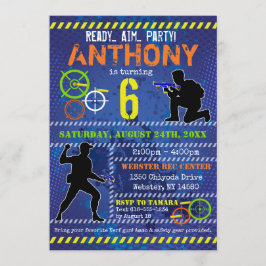 Invitación Fiesta de Dart Wars Blaster Gun Cumpleaños