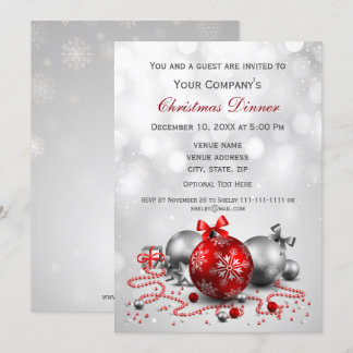 Invitación fiesta de de Navidades corporativos de plata