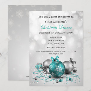 Invitación fiesta de  de Navidades corporativos de plata