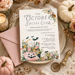 Invitación Fiesta de Decoración de Calabazas del Club Social