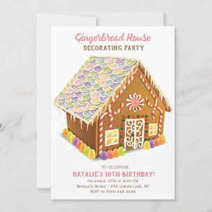 INVITACIÓN FIESTA DE DECORACIÓN DE CASAS DE PAN DE JENGIBRE