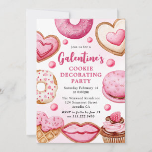 Invitación Fiesta de Decoración de Galletas con Acuarela de G