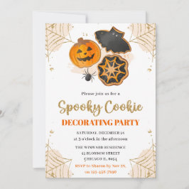 Invitación Fiesta de decoración de galletas de Halloween con 