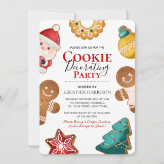 Invitación Fiesta de Decoración de Galletas de Navidad de Jen