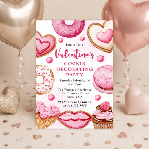 Invitación Fiesta de Decoración de Galletas de San Valentín c