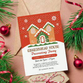 Invitación Fiesta de decoración de la casa de Gingerbread Cut