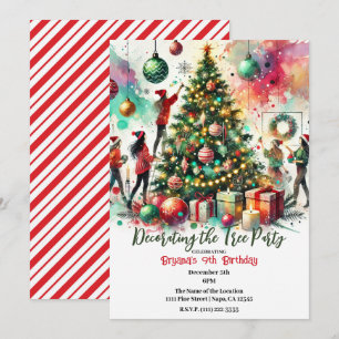Invitación Fiesta de decoración del árbol de niñas