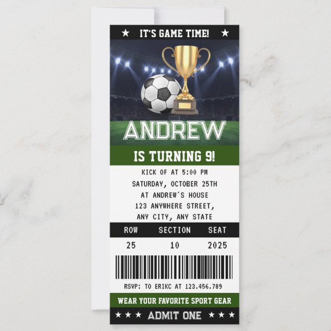 Invitación Fiesta de decoraciones de cumpleaños para entradas (Anverso)