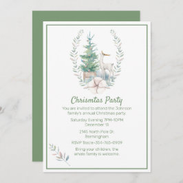 Invitación Fiesta de Deer y Navidades de Árboles de Navidad