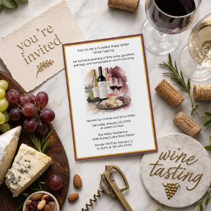 Invitación Fiesta de degustación de comida gourmet y vino fin