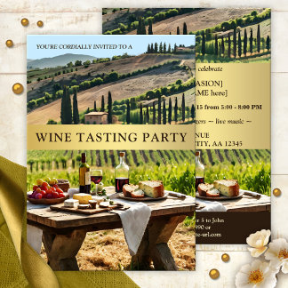 Invitación Fiesta de degustación de vino al aire libre italia