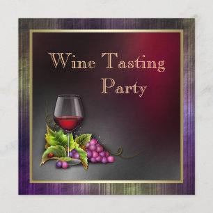 Invitación Fiesta de degustación de vino tinto elegante con p