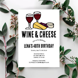 Invitación Fiesta de degustación de vino y queso PERSONALIZAD