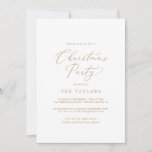 Invitación Fiesta de Delicate Navidades de caligrafía de oro<br><div class="desc">Esta delicada tarjeta de Navidades de caligrafía dorada es perfecta para un evento vacacional moderno. El romántico diseño minimalista presenta una encantadora y elegante tipografía de champán amarillo dorado sobre un fondo blanco con un aspecto limpio y sencillo.</div>