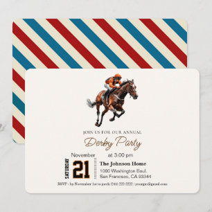 Invitación Fiesta de Derby de Caballos de Carreras Modernos E